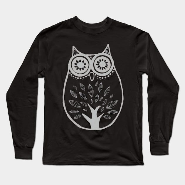 Sugarskull Owl Long Sleeve T-Shirt by Bollocks